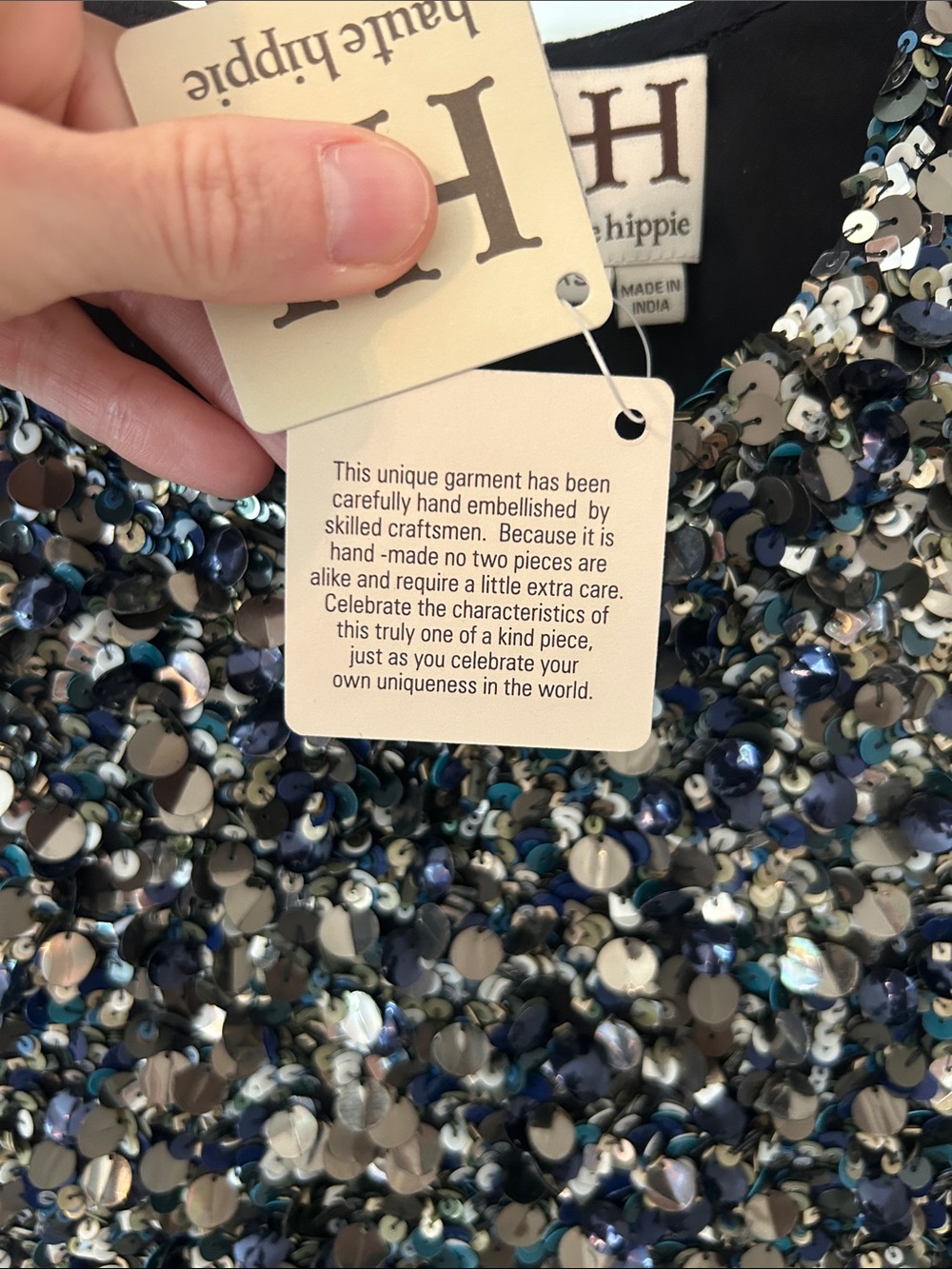 Haute Hippie Sequin Top - Black & Silver - Picture 2 of 7